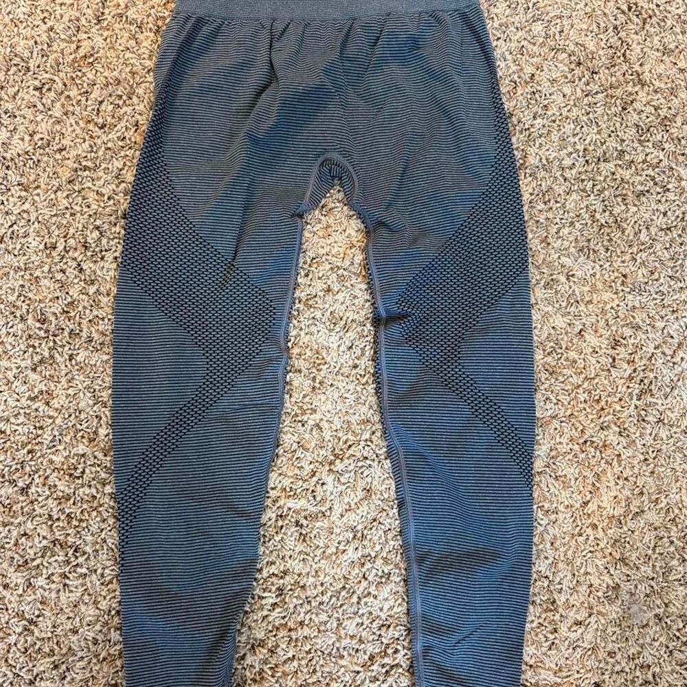 Gymshark Women's Grey and Blue Leggings